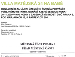 Oznámení o zahájení řízení a pozvání k ústnímu jednání